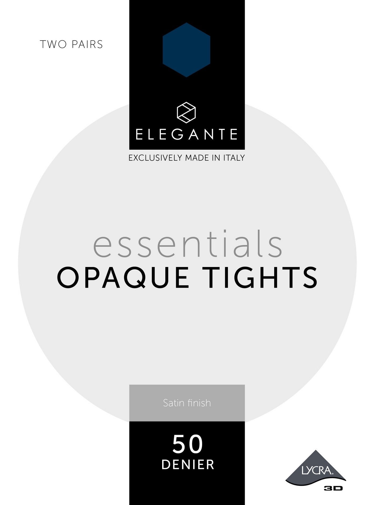 E0502 - Elegante Essential 50 Denier Tights 2PP - Black M*