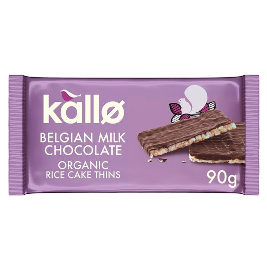 Kallo Milk Chocolate Rice Cake Thins 90g