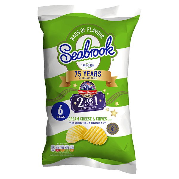 Seabrook Cheese & Chive Crisps (6x25g)*