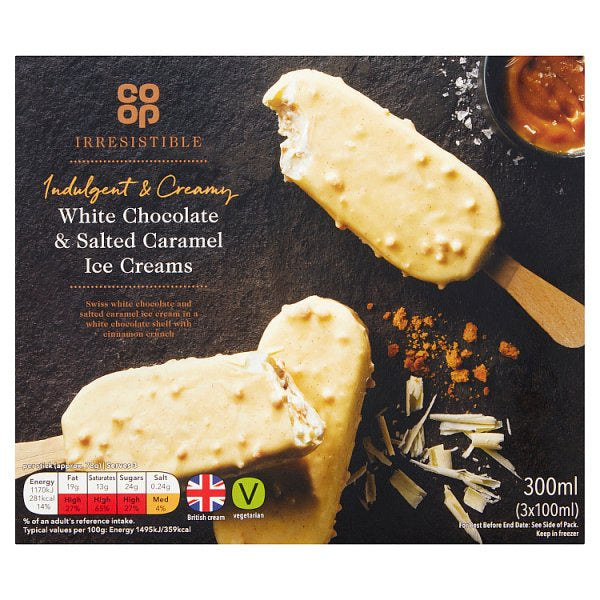 Co-op Irresistible White Chocolate & Salted Caramel Stick 3pk*