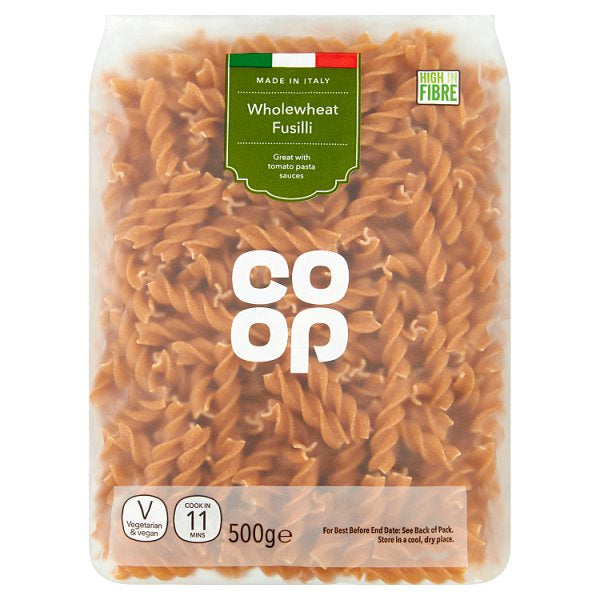 Co-op Wholewheat Fusilli Pasta 500g