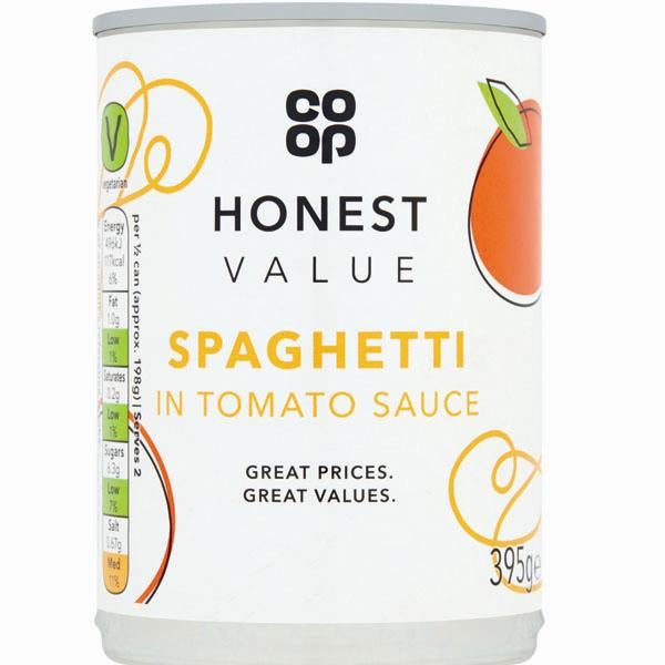 Co-op Honest Value Spaghetti in tomato sauce 395g