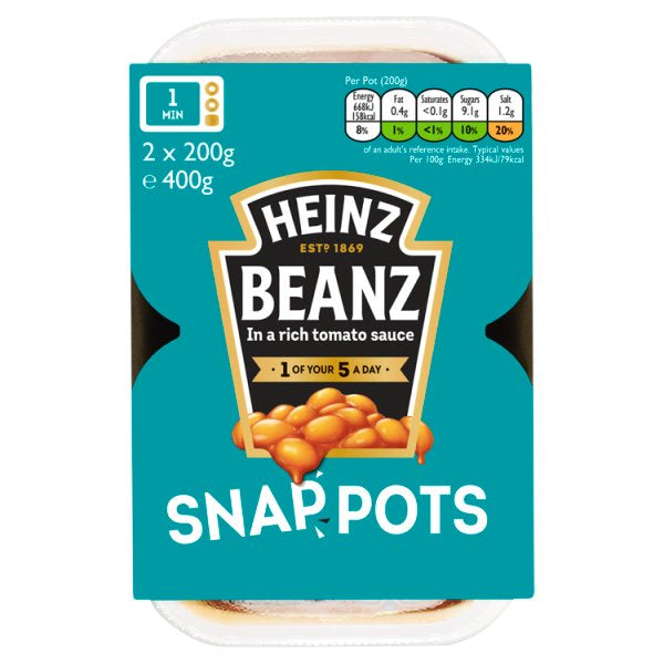 Heinz Baked Beans Snap Pots 2 x 200g