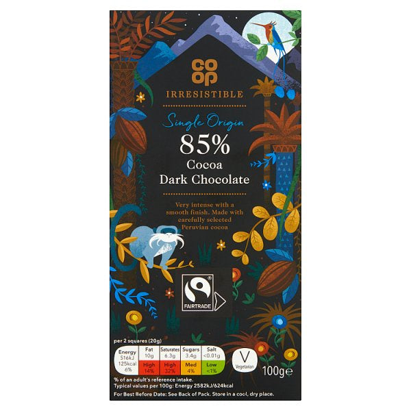 Co-op Irresistible Dark Chocolate 85% 100g *