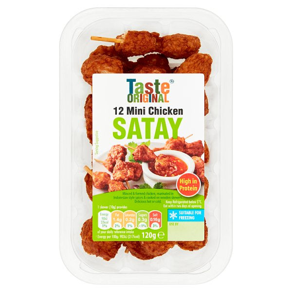 Taste Original 12  Mini Chicken Satay Sticks 96g