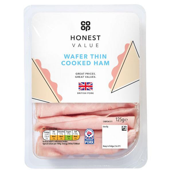 Co-op HV Wafer Thin Ham 125g