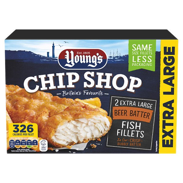 Youngs Chips Shop 2 XL Fillets Beer Battered