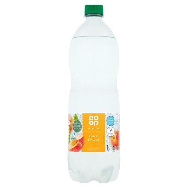 Co-Op Peach Sparkling Spring Water 1L*