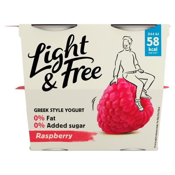 Danone Light & Free Yoghurt Raspberry 4pk