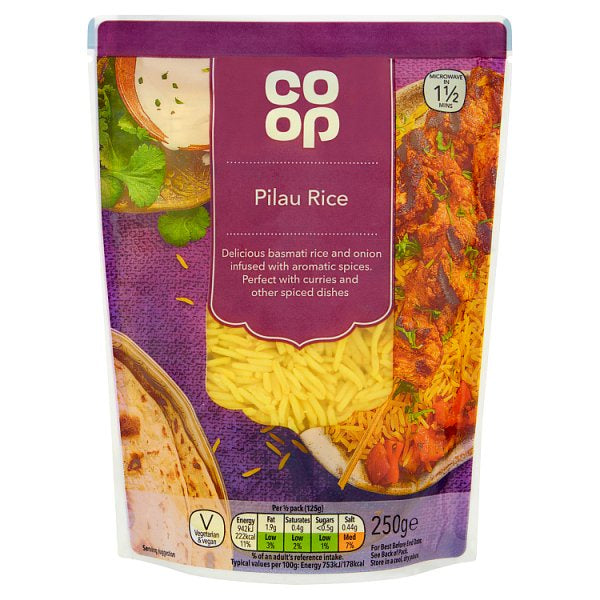 Co-op Pilau Microwave Rice 250g
