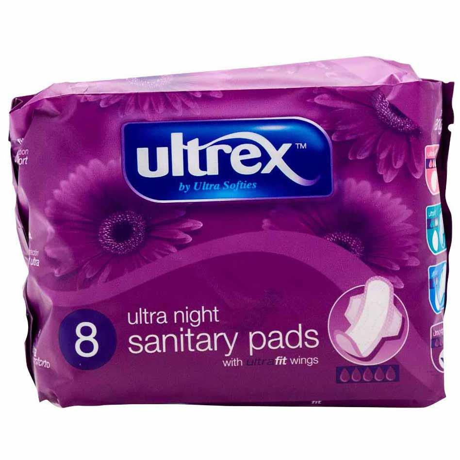Ultrex Ultra Night Sanitary Pads 8pk
