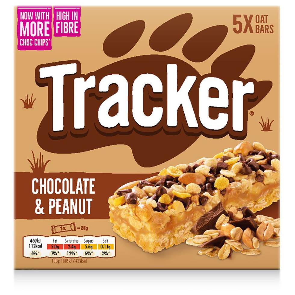 Tracker Choc Chip & Peanut Cereal Bars (5) 130g*