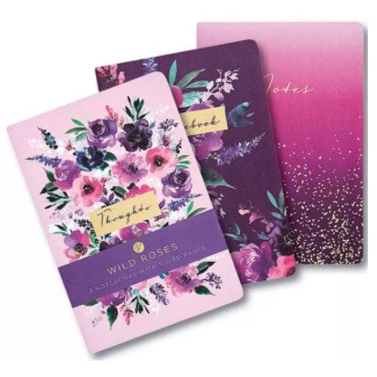 3 Pack A6 Notebooks - Wild Roses*