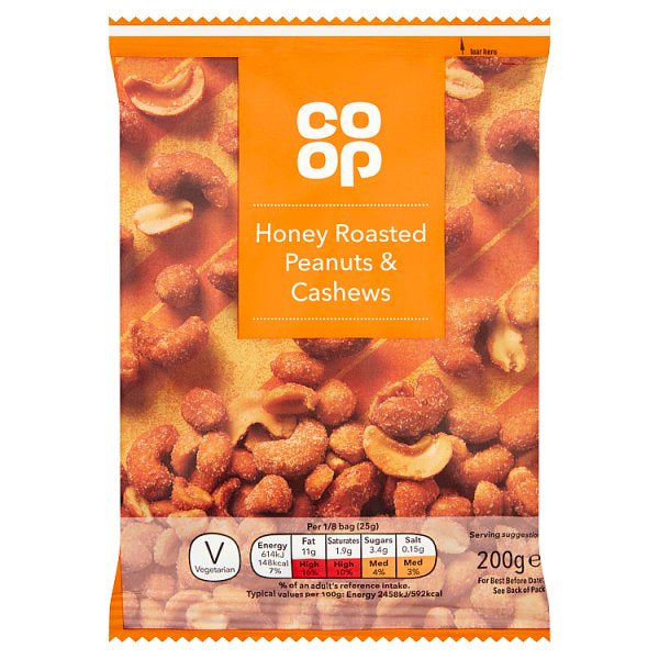 Co-op Honey Roasted Peanuts & Cashews 200g*