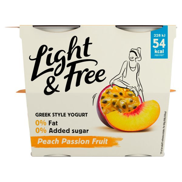 Danone Light & Free Yoghurt Peach & Passionfruit 4pk