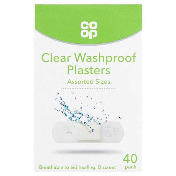Co-op Clear Washproof Plasters 40pk *