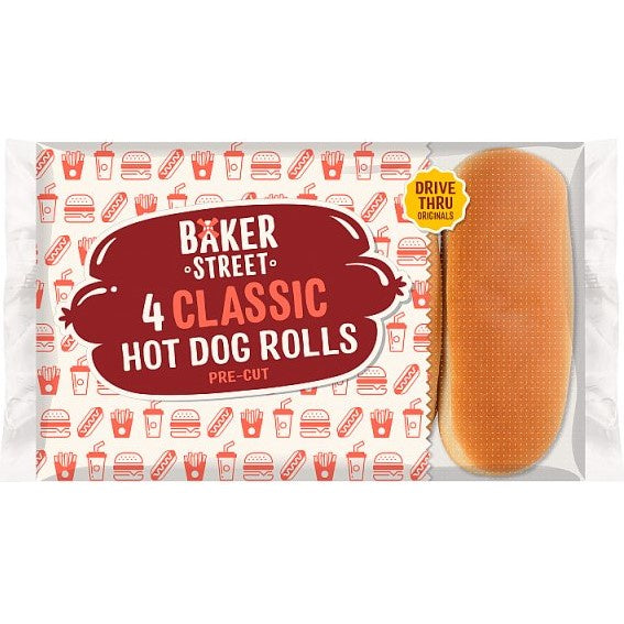 Baker St Hot Dog Rolls 4pk