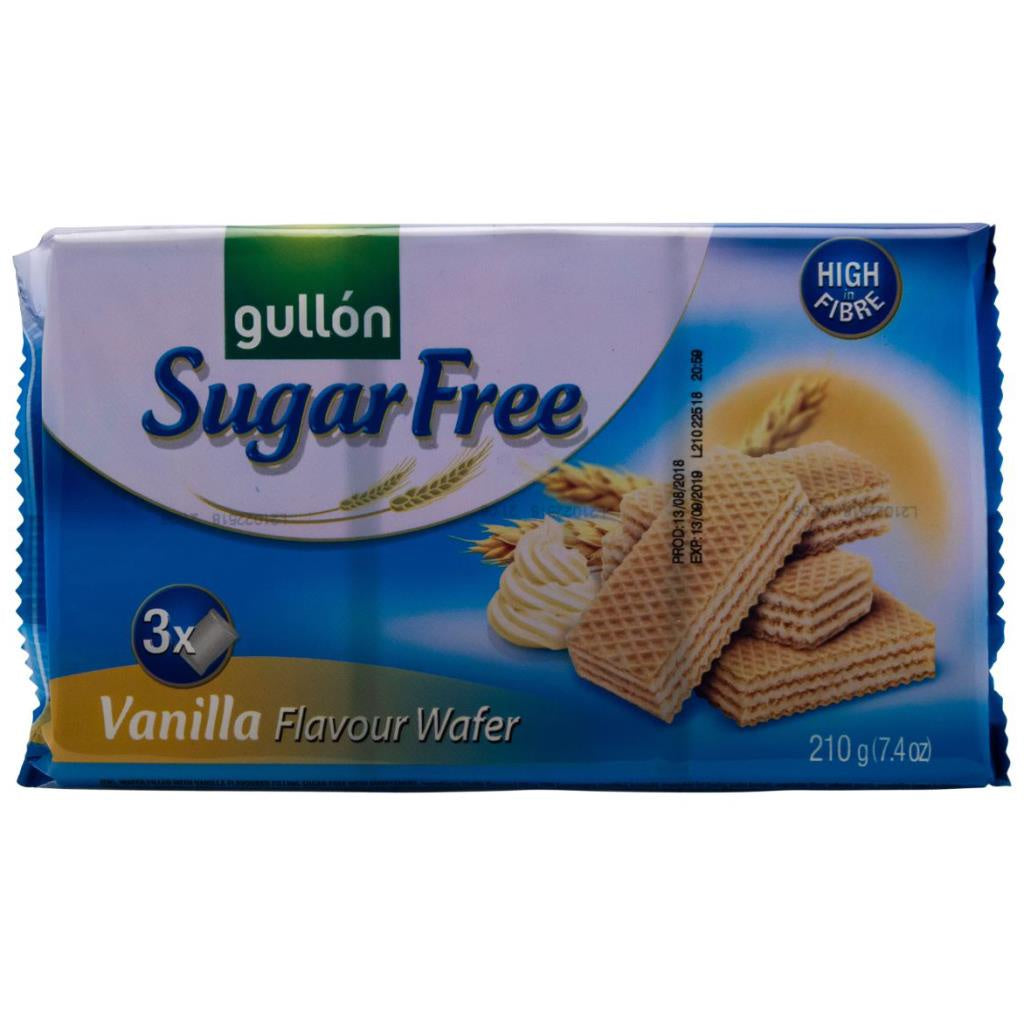 Gullon Sugar Free Vanilla Creme Filled Wafer 210g