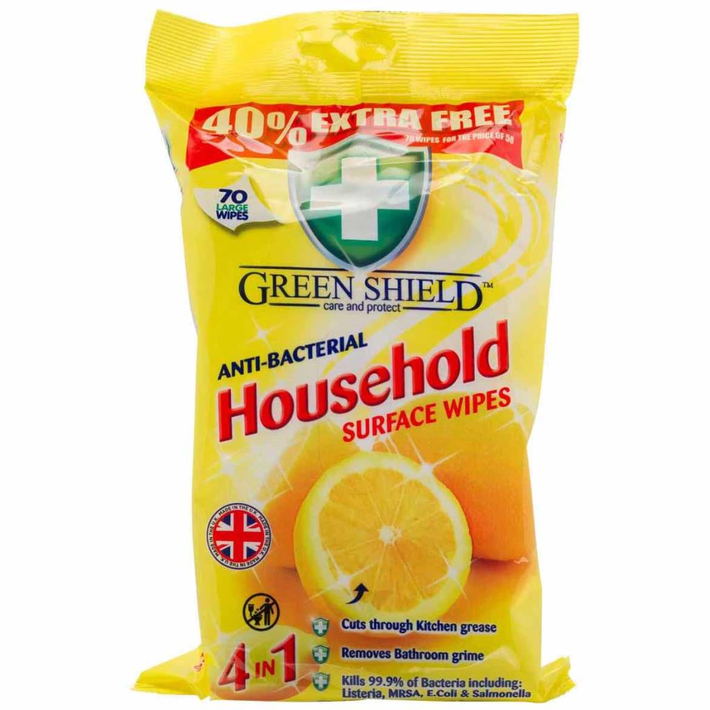Green Shield Anti-Bacterial Household Surface Wipes (50+20)*