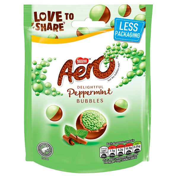 Nestle Aero Peppermint Bubbles Pouch 92g *#