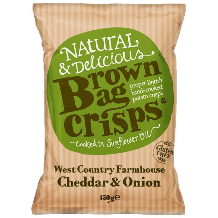 Brown Bag Crisps Cheddar & Onion 150g*