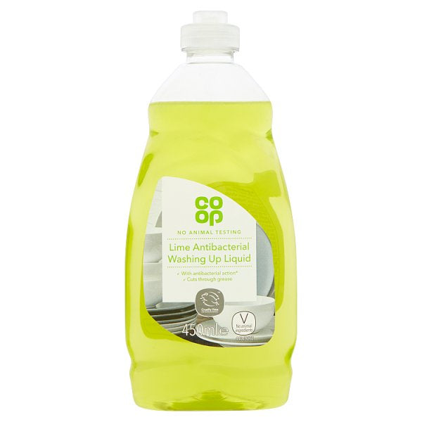 Co-op Washing Up Liquid Antibacterial Lime 450ml*