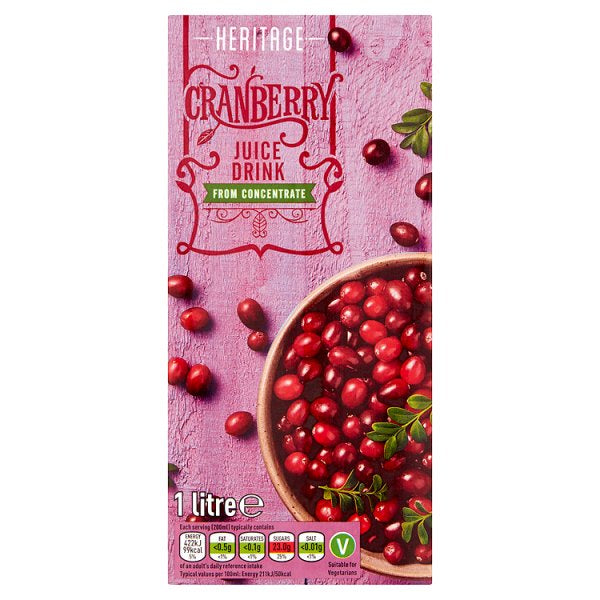 Heritage Cranberry Juice Drink 1L*