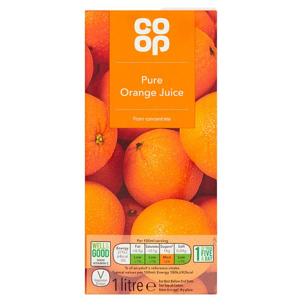 Co-op Pure Orange Juice 1L*