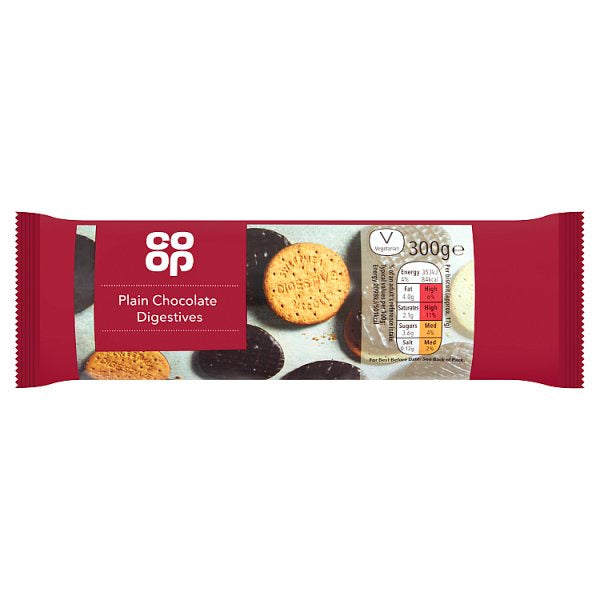 Co-op Plain Chocolate Digestive Biscuits 300g*
