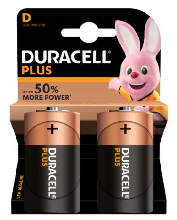 Duracell Plus Batteries D (2pk)*