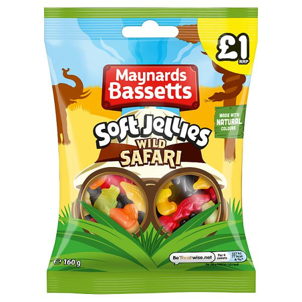 Maynards Bassetts Soft Jellies Wild Safari 160g *