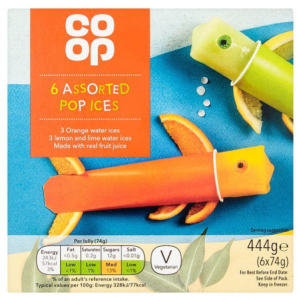 Co-op 6 Orange Lemon & Lime Fruit Ice Pops*