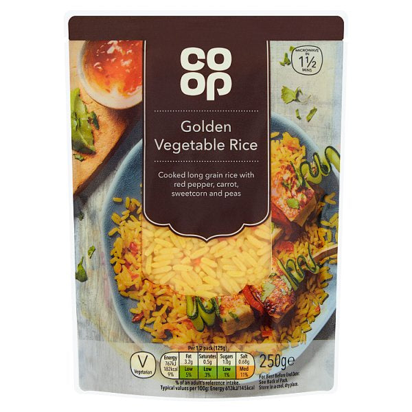 Co-op Golden Vegetable Microwave Rice 250g