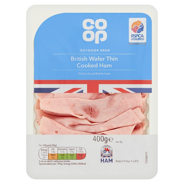 Co op British Wafer Thin Cooked Ham 350g