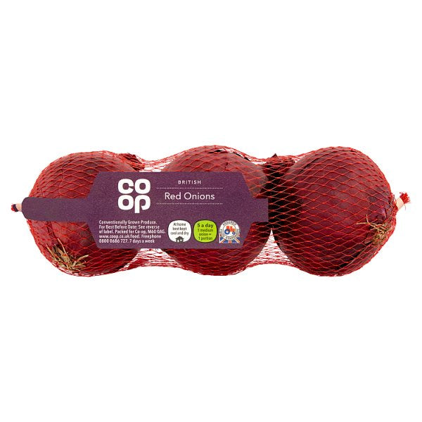 Co Op Red Onions 3 pack