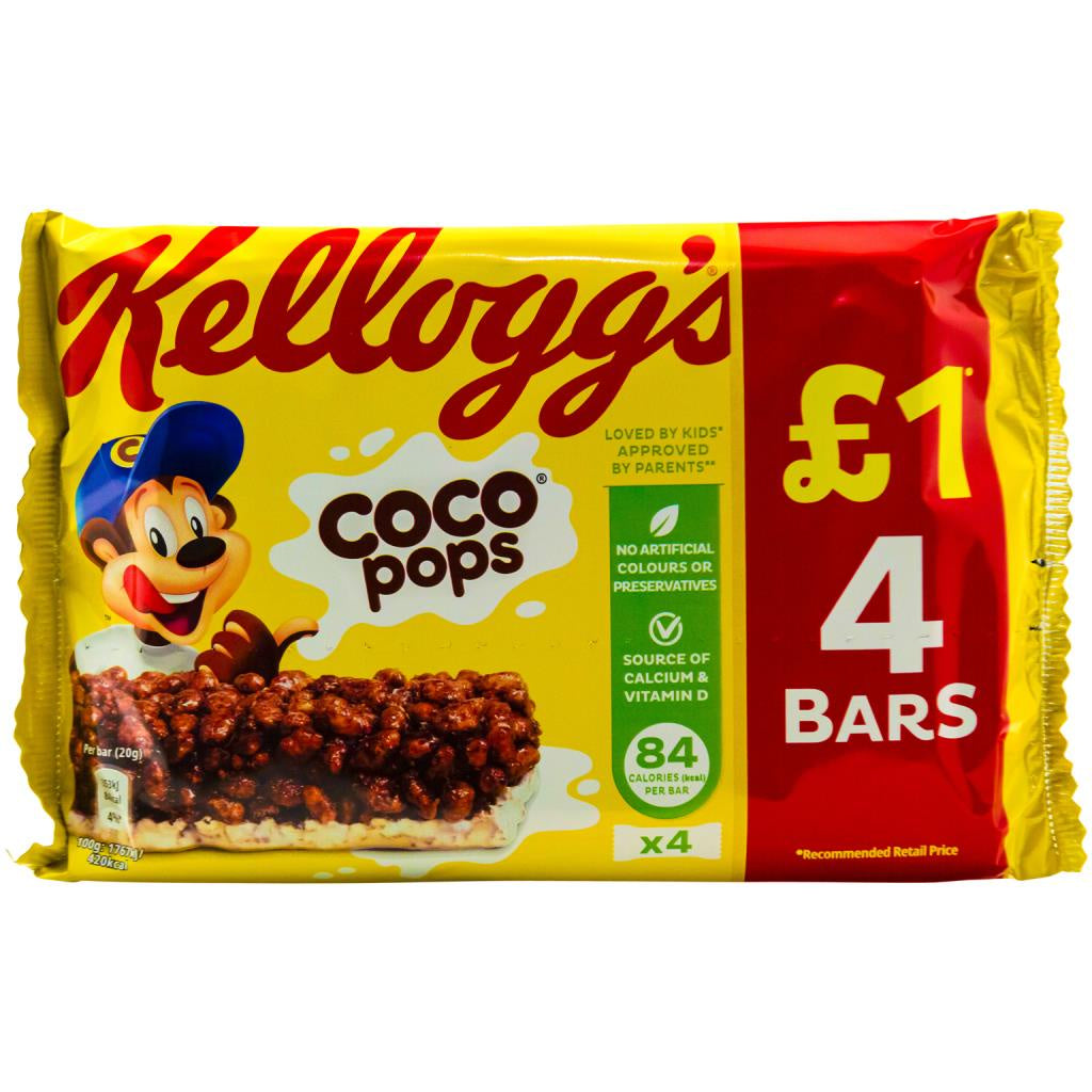 Kelloggs Coco Pops Cereal Milk Bar 4pk