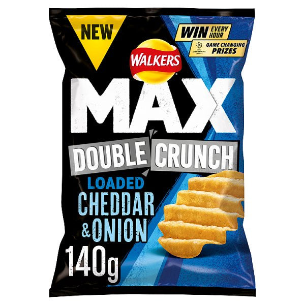 Walkers Max Double Crunch Cheese & Onion Crisps (140g)*